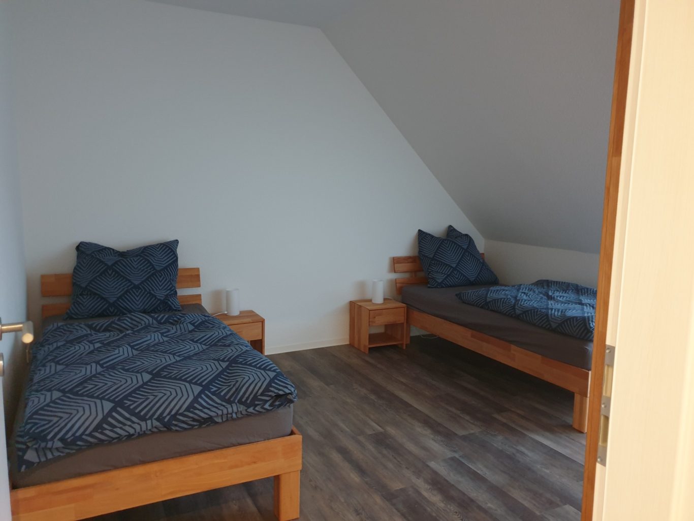 Das Schlafzimmer mit 2 Einzelbetten